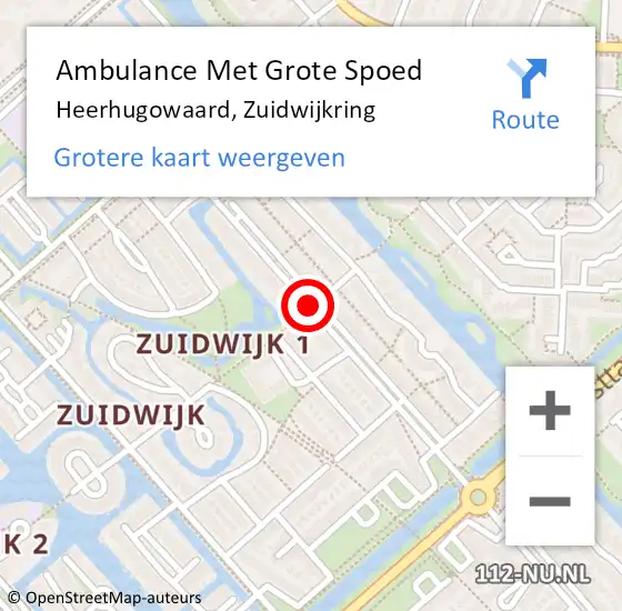 Locatie op kaart van de 112 melding: Ambulance Met Grote Spoed Naar Heerhugowaard, Zuidwijkring op 14 april 2020 13:53