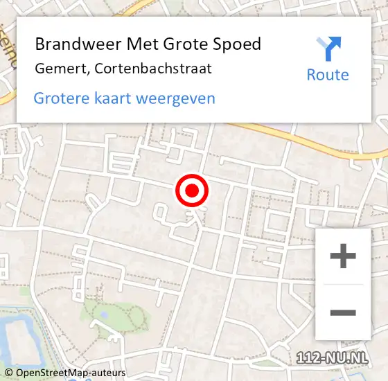 Locatie op kaart van de 112 melding: Brandweer Met Grote Spoed Naar Gemert, Cortenbachstraat op 14 april 2020 19:15