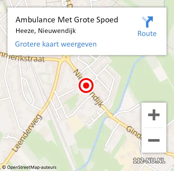 Locatie op kaart van de 112 melding: Ambulance Met Grote Spoed Naar Heeze, Nieuwendijk op 14 april 2020 20:33