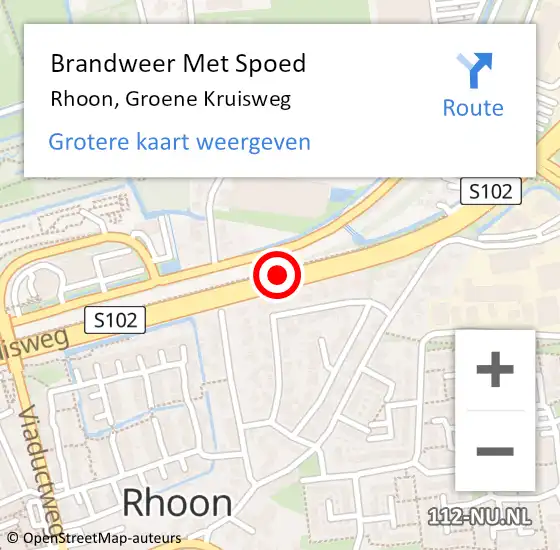 Locatie op kaart van de 112 melding: Brandweer Met Spoed Naar Rhoon, Groene Kruisweg op 14 april 2020 20:47