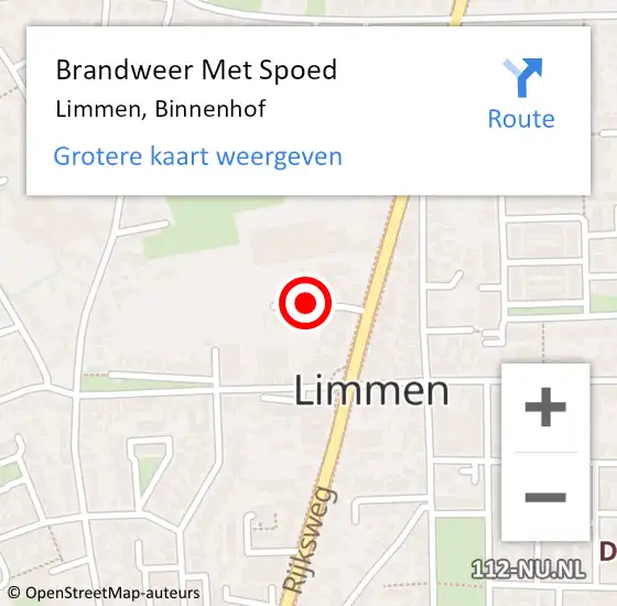 Locatie op kaart van de 112 melding: Brandweer Met Spoed Naar Limmen, Binnenhof op 14 april 2020 21:22