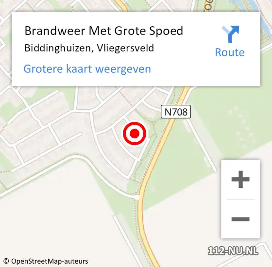 Locatie op kaart van de 112 melding: Brandweer Met Grote Spoed Naar Biddinghuizen, Vliegersveld op 14 april 2020 21:36