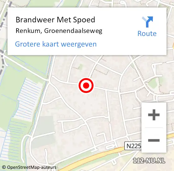 Locatie op kaart van de 112 melding: Brandweer Met Spoed Naar Renkum, Groenendaalseweg op 14 april 2020 21:40