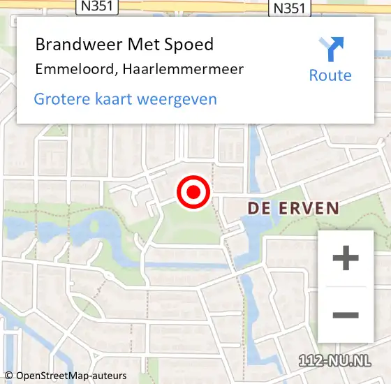 Locatie op kaart van de 112 melding: Brandweer Met Spoed Naar Emmeloord, Haarlemmermeer op 14 april 2020 22:19