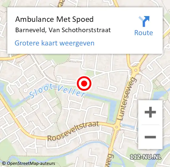 Locatie op kaart van de 112 melding: Ambulance Met Spoed Naar Barneveld, Van Schothorststraat op 14 april 2020 23:05