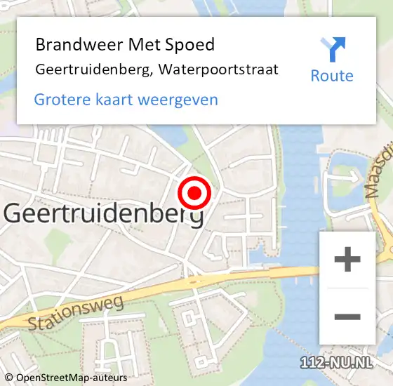 Locatie op kaart van de 112 melding: Brandweer Met Spoed Naar Geertruidenberg, Waterpoortstraat op 15 april 2020 02:50