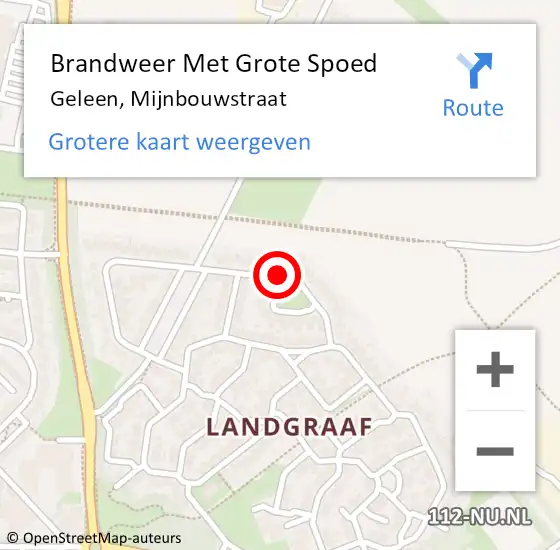 Locatie op kaart van de 112 melding: Brandweer Met Grote Spoed Naar Geleen, Mijnbouwstraat op 15 april 2020 03:45