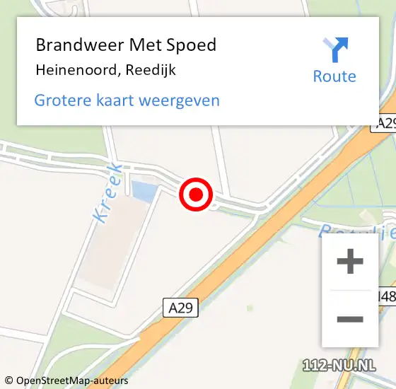 Locatie op kaart van de 112 melding: Brandweer Met Spoed Naar Heinenoord, Reedijk op 15 april 2020 03:59