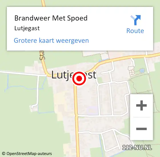 Locatie op kaart van de 112 melding: Brandweer Met Spoed Naar Lutjegast op 4 mei 2014 02:26