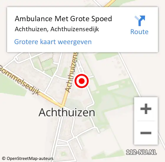 Locatie op kaart van de 112 melding: Ambulance Met Grote Spoed Naar Achthuizen, Achthuizensedijk op 15 april 2020 09:54