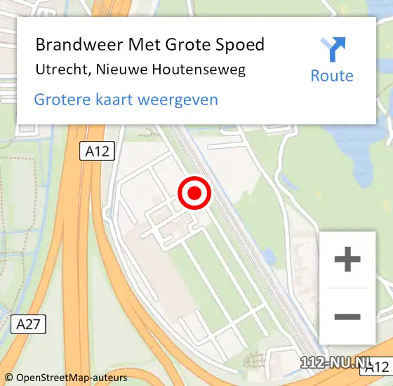 Locatie op kaart van de 112 melding: Brandweer Met Grote Spoed Naar Utrecht, Nieuwe Houtenseweg op 15 april 2020 11:41