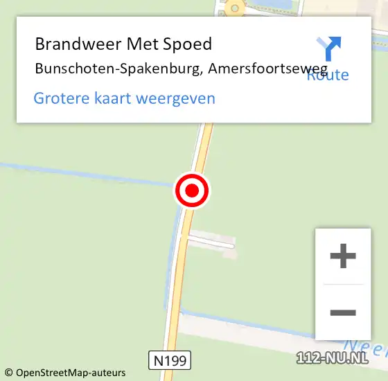Locatie op kaart van de 112 melding: Brandweer Met Spoed Naar Bunschoten-Spakenburg, Amersfoortseweg op 15 april 2020 13:12