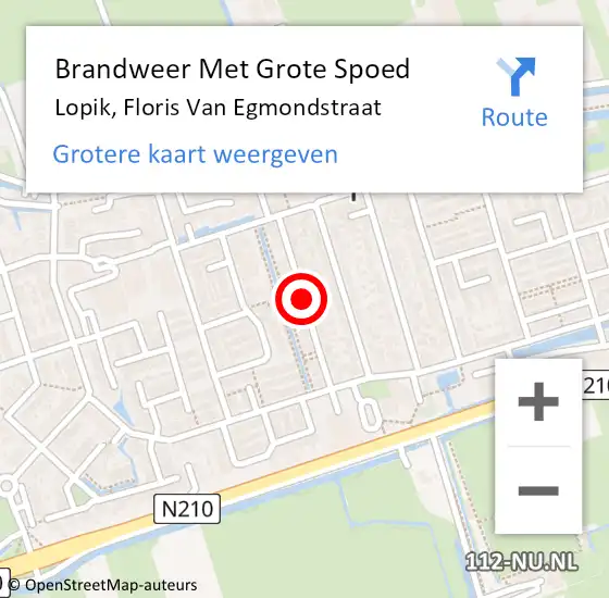 Locatie op kaart van de 112 melding: Brandweer Met Grote Spoed Naar Lopik, Floris Van Egmondstraat op 15 april 2020 14:15