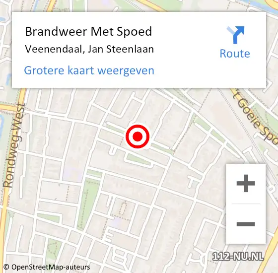 Locatie op kaart van de 112 melding: Brandweer Met Spoed Naar Veenendaal, Jan Steenlaan op 15 april 2020 14:19