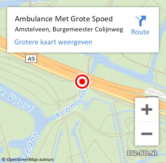 Locatie op kaart van de 112 melding: Ambulance Met Grote Spoed Naar Amstelveen, Colijnweg op 15 april 2020 15:50