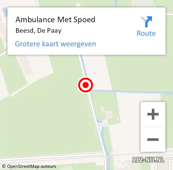 Locatie op kaart van de 112 melding: Ambulance Met Spoed Naar Beesd, De Paay op 15 april 2020 17:08