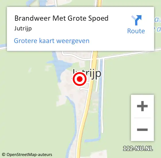 Locatie op kaart van de 112 melding: Brandweer Met Grote Spoed Naar Jutrijp op 15 april 2020 17:11