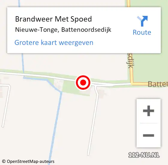 Locatie op kaart van de 112 melding: Brandweer Met Spoed Naar Nieuwe-Tonge, Battenoordsedijk op 15 april 2020 17:16