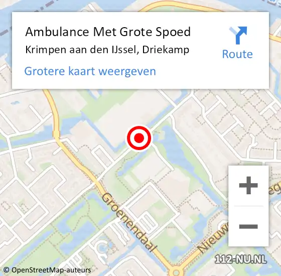 Locatie op kaart van de 112 melding: Ambulance Met Grote Spoed Naar Krimpen aan den IJssel, Driekamp op 15 april 2020 19:55