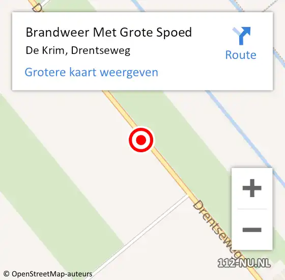 Locatie op kaart van de 112 melding: Brandweer Met Grote Spoed Naar De Krim, Drentseweg op 15 april 2020 19:58