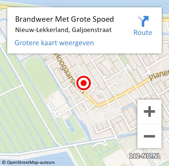 Locatie op kaart van de 112 melding: Brandweer Met Grote Spoed Naar Nieuw-Lekkerland, Galjoenstraat op 15 april 2020 20:43