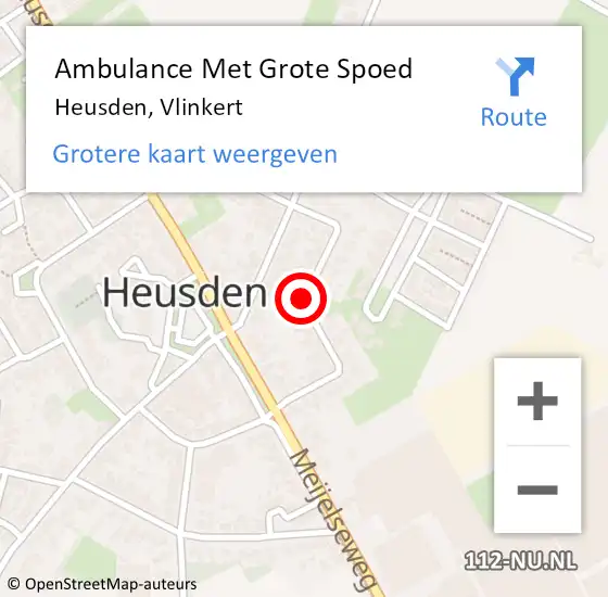 Locatie op kaart van de 112 melding: Ambulance Met Grote Spoed Naar Heusden, Vlinkert op 15 april 2020 21:12