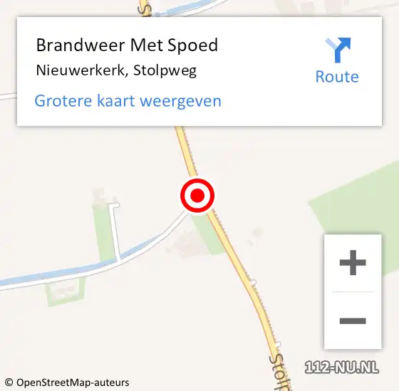 Locatie op kaart van de 112 melding: Brandweer Met Spoed Naar Nieuwerkerk, Stolpweg op 15 april 2020 21:20