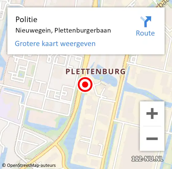 Locatie op kaart van de 112 melding: Politie Nieuwegein, Plettenburgerbaan op 16 april 2020 07:30