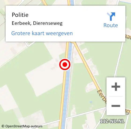 Locatie op kaart van de 112 melding: Politie Eerbeek, Dierenseweg op 16 april 2020 09:19