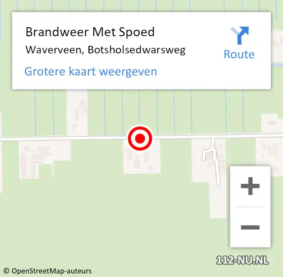 Locatie op kaart van de 112 melding: Brandweer Met Spoed Naar Waverveen, Botsholsedwarsweg op 16 april 2020 10:08