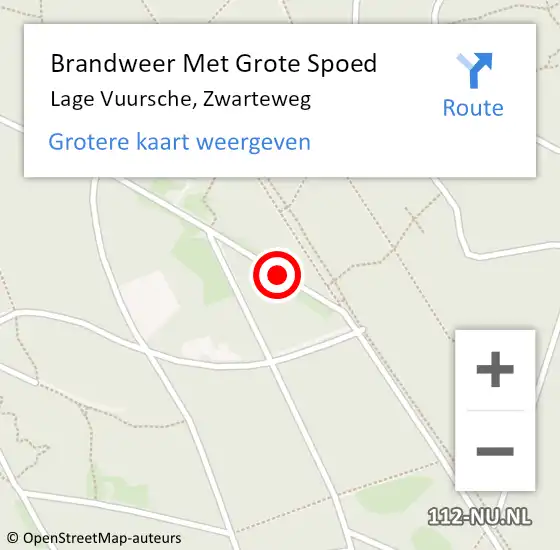 Locatie op kaart van de 112 melding: Brandweer Met Grote Spoed Naar Lage Vuursche, Zwarteweg op 16 april 2020 15:22