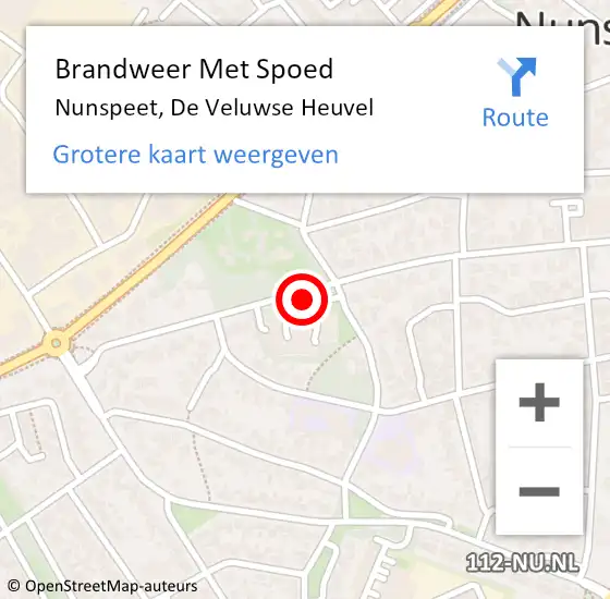 Locatie op kaart van de 112 melding: Brandweer Met Spoed Naar Nunspeet, De Veluwse Heuvel op 16 april 2020 15:27