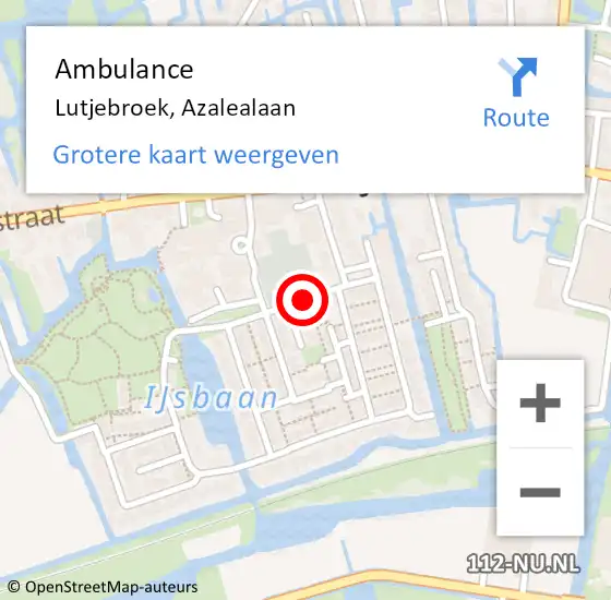 Locatie op kaart van de 112 melding: Ambulance Lutjebroek, Azalealaan op 16 april 2020 16:16