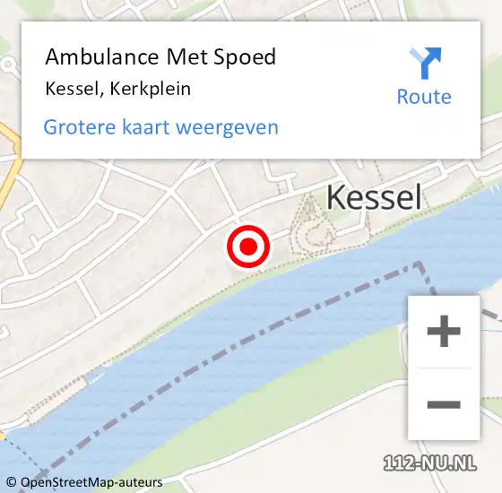 Locatie op kaart van de 112 melding: Ambulance Met Spoed Naar Kessel, Kerkplein op 16 april 2020 16:41