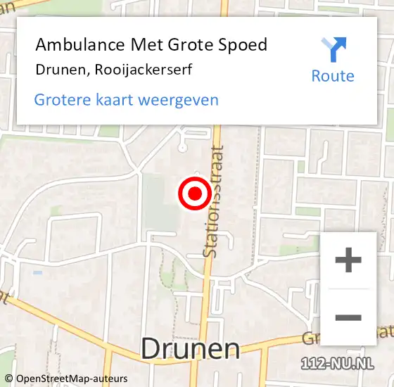 Locatie op kaart van de 112 melding: Ambulance Met Grote Spoed Naar Drunen, Rooijackerserf op 16 april 2020 18:29