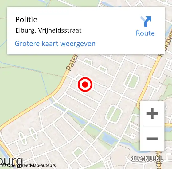 Locatie op kaart van de 112 melding: Politie Elburg, Vrijheidsstraat op 17 april 2020 07:18