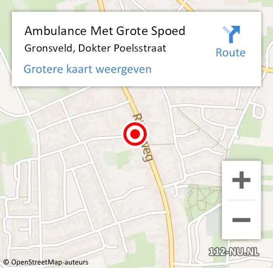 Locatie op kaart van de 112 melding: Ambulance Met Grote Spoed Naar Gronsveld, Dokter Poelsstraat op 4 mei 2014 09:35