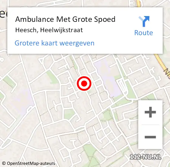 Locatie op kaart van de 112 melding: Ambulance Met Grote Spoed Naar Heesch, Heelwijkstraat op 17 april 2020 10:42