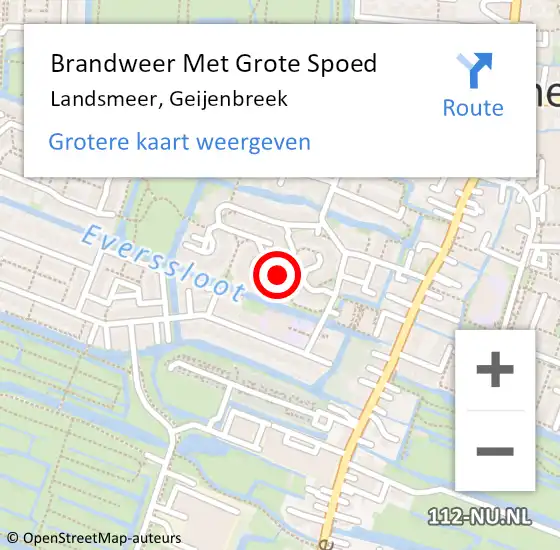 Locatie op kaart van de 112 melding: Brandweer Met Grote Spoed Naar Landsmeer, Geijenbreek op 17 april 2020 10:55