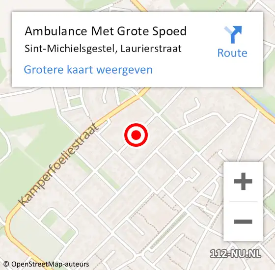 Locatie op kaart van de 112 melding: Ambulance Met Grote Spoed Naar Sint-Michielsgestel, Laurierstraat op 17 april 2020 11:38