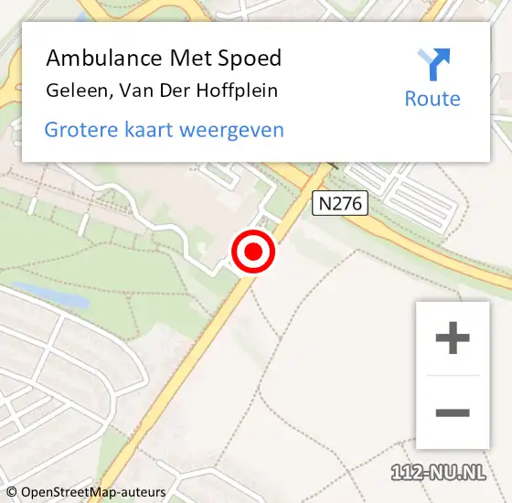 Locatie op kaart van de 112 melding: Ambulance Met Spoed Naar Geleen, Van Der Hoffplein op 17 april 2020 12:36