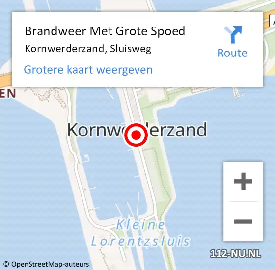 Locatie op kaart van de 112 melding: Brandweer Met Grote Spoed Naar Kornwerderzand, Sluisweg op 17 april 2020 13:16