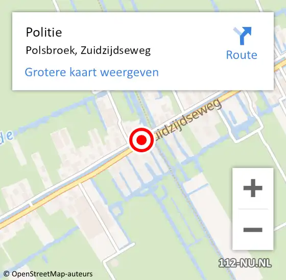 Locatie op kaart van de 112 melding: Politie Polsbroek, Zuidzijdseweg op 17 april 2020 13:23