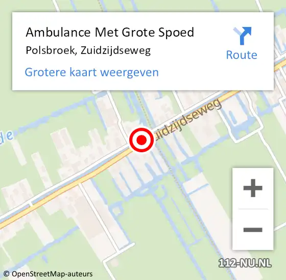 Locatie op kaart van de 112 melding: Ambulance Met Grote Spoed Naar Polsbroek, Zuidzijdseweg op 17 april 2020 13:25