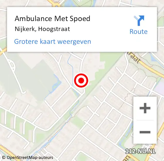 Locatie op kaart van de 112 melding: Ambulance Met Spoed Naar Nijkerk, Hoogstraat op 17 april 2020 13:47