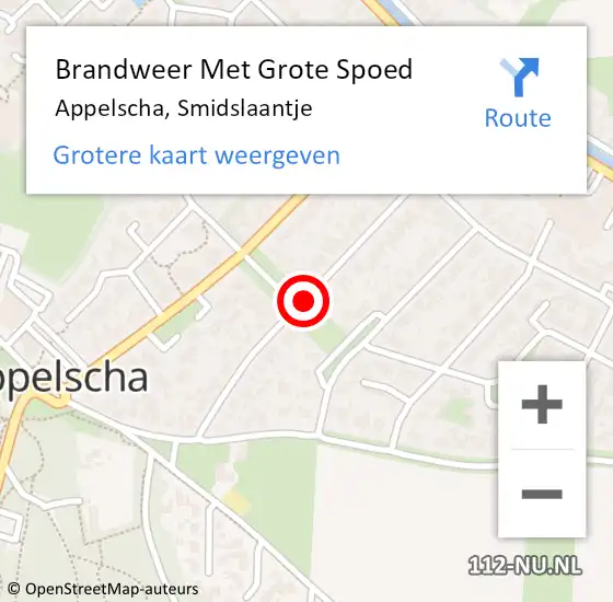 Locatie op kaart van de 112 melding: Brandweer Met Grote Spoed Naar Appelscha, Smidslaantje op 17 april 2020 13:49