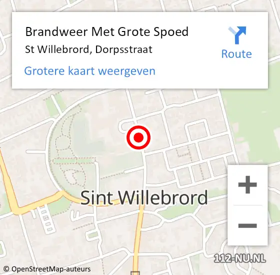 Locatie op kaart van de 112 melding: Brandweer Met Grote Spoed Naar St Willebrord, Dorpsstraat op 17 april 2020 14:22