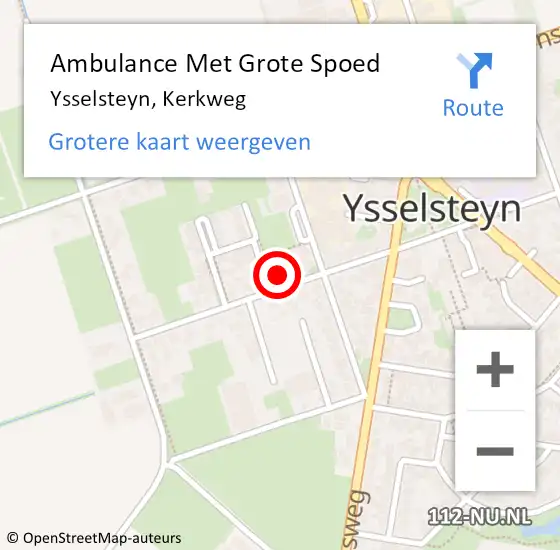 Locatie op kaart van de 112 melding: Ambulance Met Grote Spoed Naar Ysselsteyn, Kerkweg op 4 mei 2014 10:06