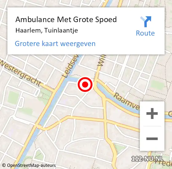 Locatie op kaart van de 112 melding: Ambulance Met Grote Spoed Naar Haarlem, Tuinlaantje op 17 april 2020 15:04