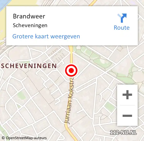 Locatie op kaart van de 112 melding: Brandweer Scheveningen op 17 april 2020 15:13